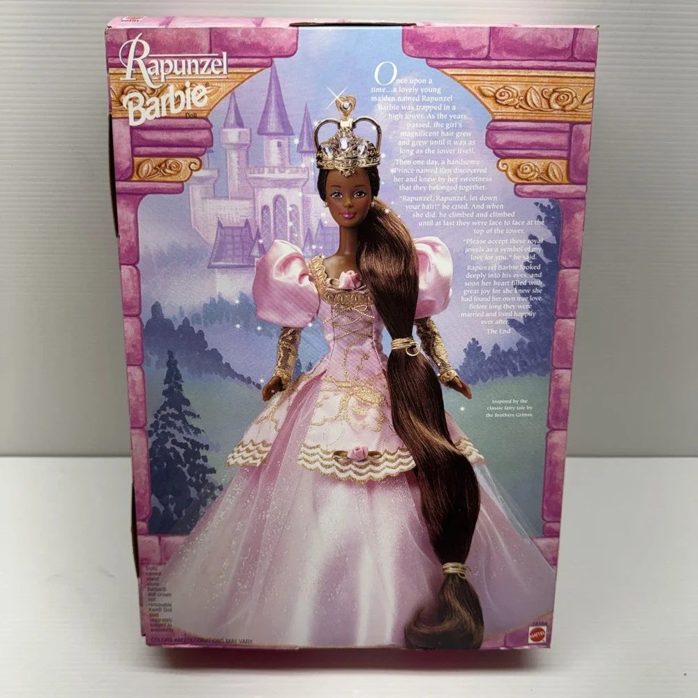 Vintage 1997 Rapunzel Barbie Doll African American Mattel 18164 Damaged Box